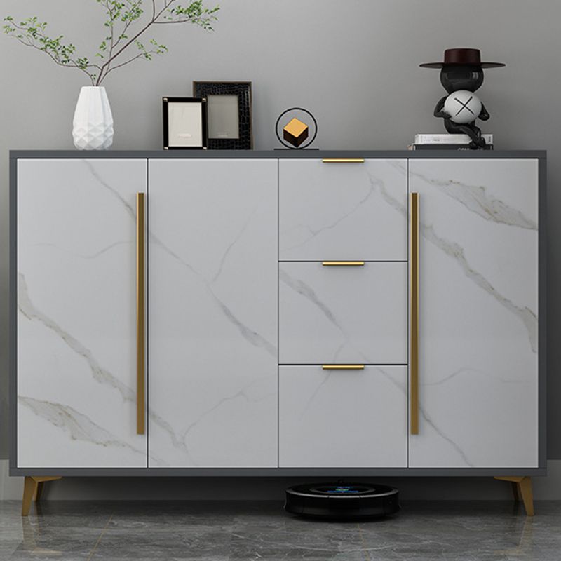 Sideboard glam sideboard in legno ingegnere grigio con porta per soggiorno