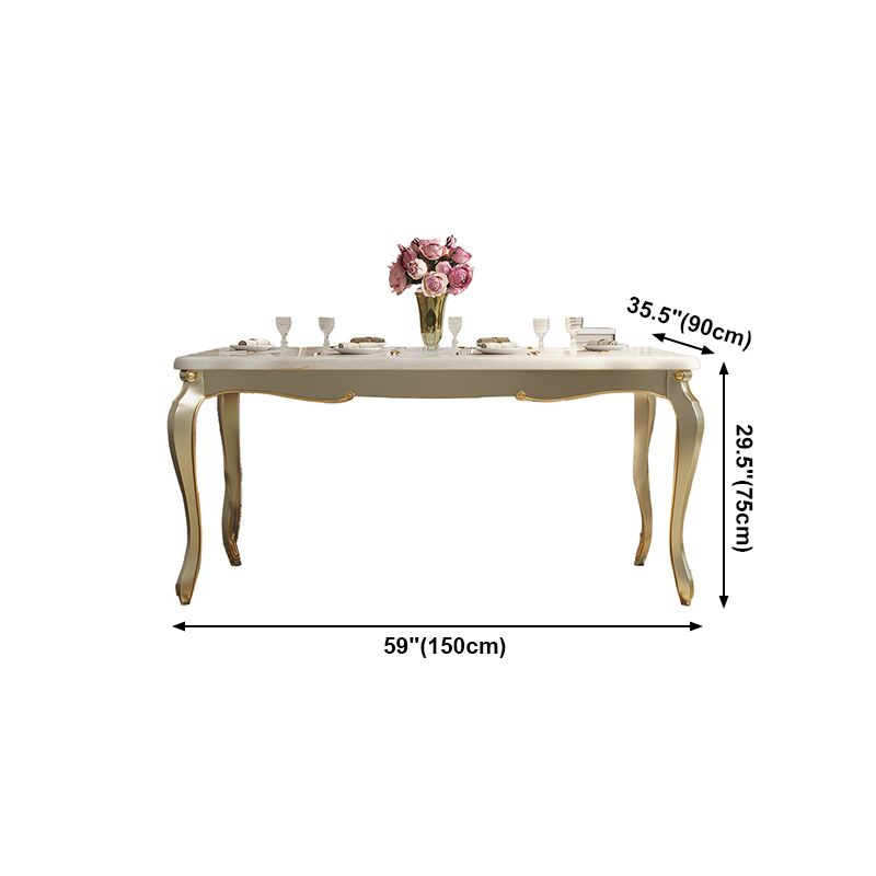 Traditional Luxury Style Dining Table 4 Legs Base Rectangle Table for Home Clearhalo ' dining_table' 'Dining Tables & Seating' 'Dining Tables' 'furn' 'furn_dining_table' 'Furniture' 'furniture_dining_table' 'Kitchen & Dining Furniture' 'kitchen&dining_furn' 'kitchen' 'kitchen_dining_table' 1200x1200_a59f3970-71d6-4b74-9fae-f1d2eb43d6ec