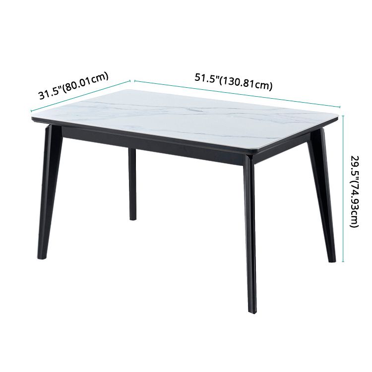 Fixed Sintered Stone Top Kitchen Table Set with 4 Legs Base Dining Furniture for Home Clearhalo 'Dining Room Sets' 'Dining Tables & Seating' 'dining_room_set' 'furn' 'furn_dining_room_set' 'Furniture' 'furniture_dining_room_set' 'Kitchen & Dining Furniture' 'kitchen&dining_furn' 'kitchen' 1200x1200_a59fcf26-1cea-4305-bcd2-145117201504