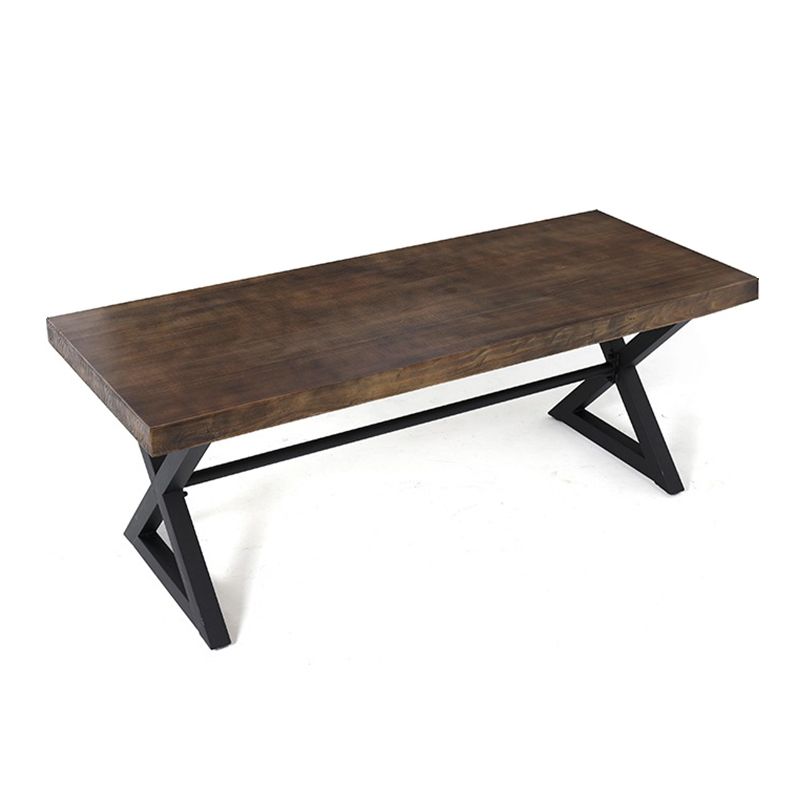 Industrial Style Home Pine Dining Table Rectangle Shape Table with Trestle Base Clearhalo ' dining_table' 'Dining Tables & Seating' 'Dining Tables' 'furn' 'furn_dining_table' 'Furniture' 'furniture_dining_table' 'Kitchen & Dining Furniture' 'kitchen&dining_furn' 'kitchen' 'kitchen_dining_table' 1200x1200_a5a00892-ecac-4b36-aa3e-0755bb36e103