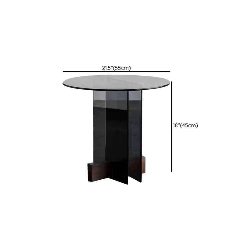 Living Room End Table Modernistic Round Abstract Glass Side Table