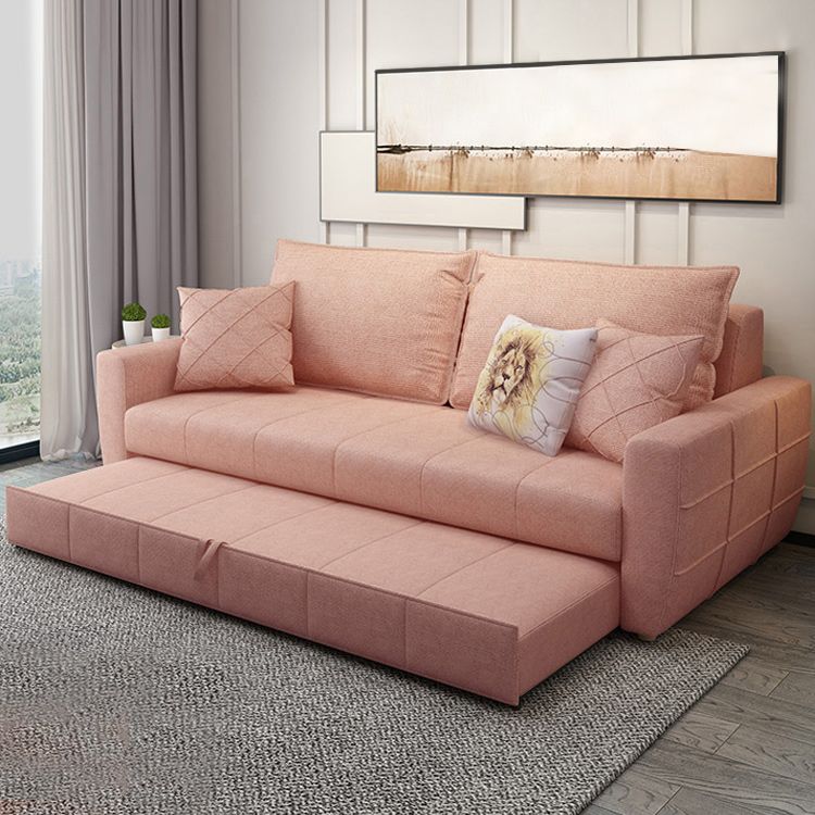 Square Arm Sofa Futon Foldable Pillow Included Cushion Back Sleeper Sofa Clearhalo 'furn' 'furn_futons' 'Furniture' 'Futons & Daybeds' 'Futons' 'Living Room Furniture' 1200x1200_a5a1bcb0-1e4a-4f5f-abbb-8a9ba866a4dd