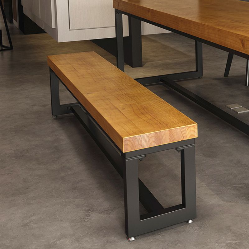 Banc de banc en bois massif de 11,8 "de largeur en bois de salle à manger naturelle avec des jambes en métal