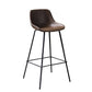Industrial Metal Legs Faux Leather Indoor Bar Stool with Footrest