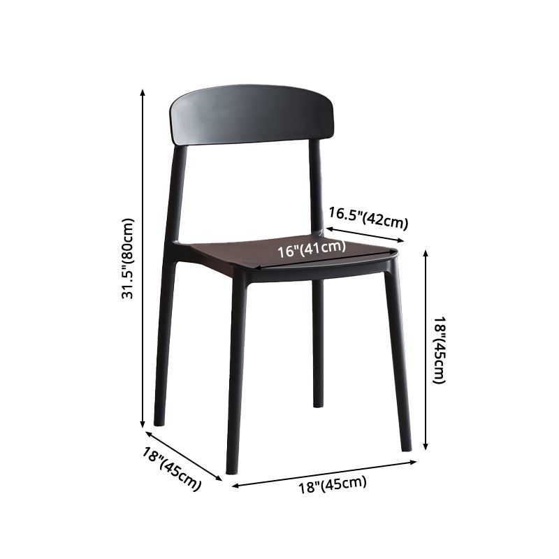 Contemporary Home Side Chair Open Back Plastic Stackable Dining Room Chair Clearhalo ' kitchen&dining_furn' 'Dining Chairs' 'Dining Tables & Seating' 'dining_chair' 'Furniture' 'furniture_dining_chair' 'Kitchen & Dining Furniture' 'kitchen' 1200x1200_a5a4504d-89d4-4225-8320-ca83ad057d02