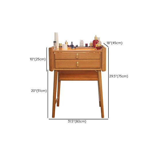 29.53" Height Wood Vanity Makeup Table Vanity Mirrorl with Drawers for Bedroom