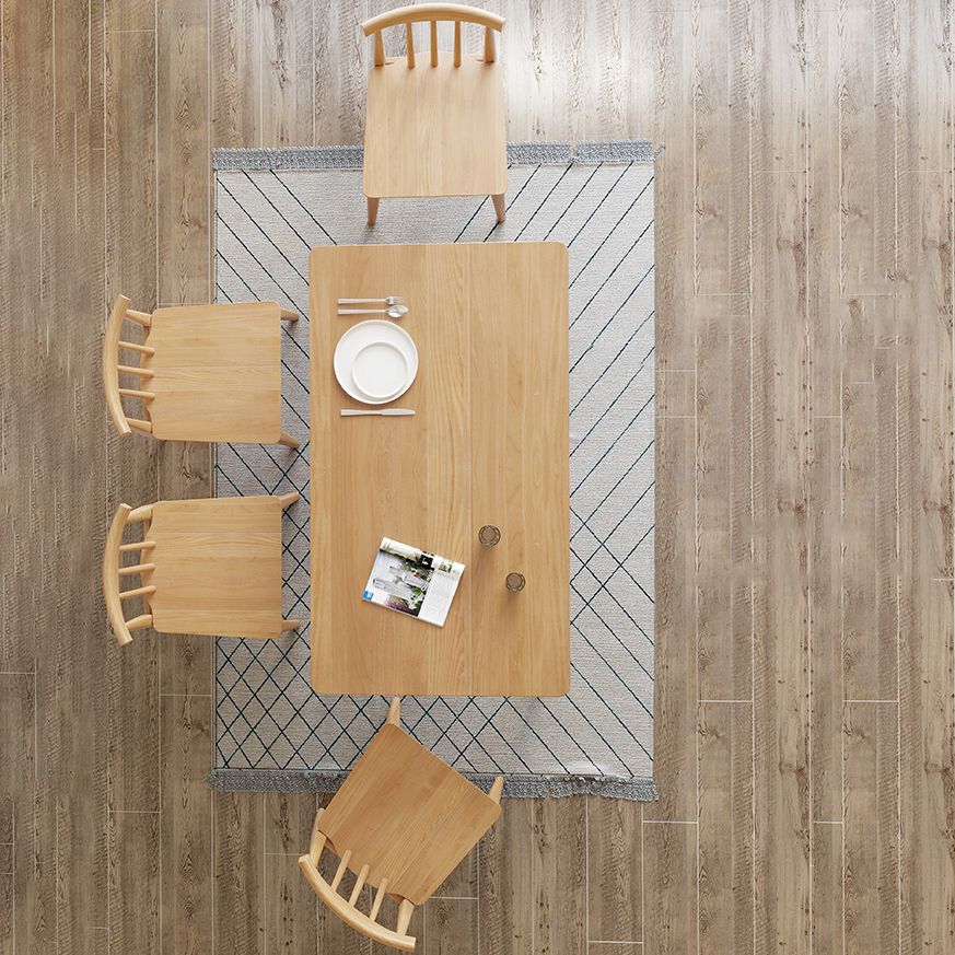 Ensemble de restauration rectangulaire moderne 1/2/5/7 Pieces Table à manger en bois massif avec chaises