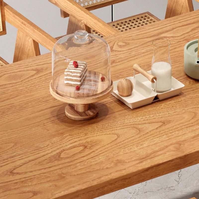 Rectangle 1/2/5/7 Pieces Dining Set Acrylic Base Dining Furniture in Natural Clearhalo 'Dining Room Sets' 'Dining Tables & Seating' 'dining_room_set' 'furn' 'furn_dining_room_set' 'Furniture' 'Kitchen & Dining Furniture' 1200x1200_a5a75e01-4fa0-4833-b86a-c7fd1d3d5878