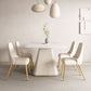 Modern Style Sintered Stone Table Dining Rectangle Table with Metal Legs for Home