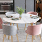 Scandinavian Sintered Stone Top Dining Set Round Table Dining Furniture with Drop Leaf Clearhalo 'Dining Room Sets' 'Dining Tables & Seating' 'dining_room_set' 'furn' 'furn_dining_room_set' 'Furniture' 'furniture_dining_room_set' 'Kitchen & Dining Furniture' 'kitchen&dining_furn' 'kitchen' 1200x1200_a5a8acfc-9cca-4115-af7e-f401b093f66a