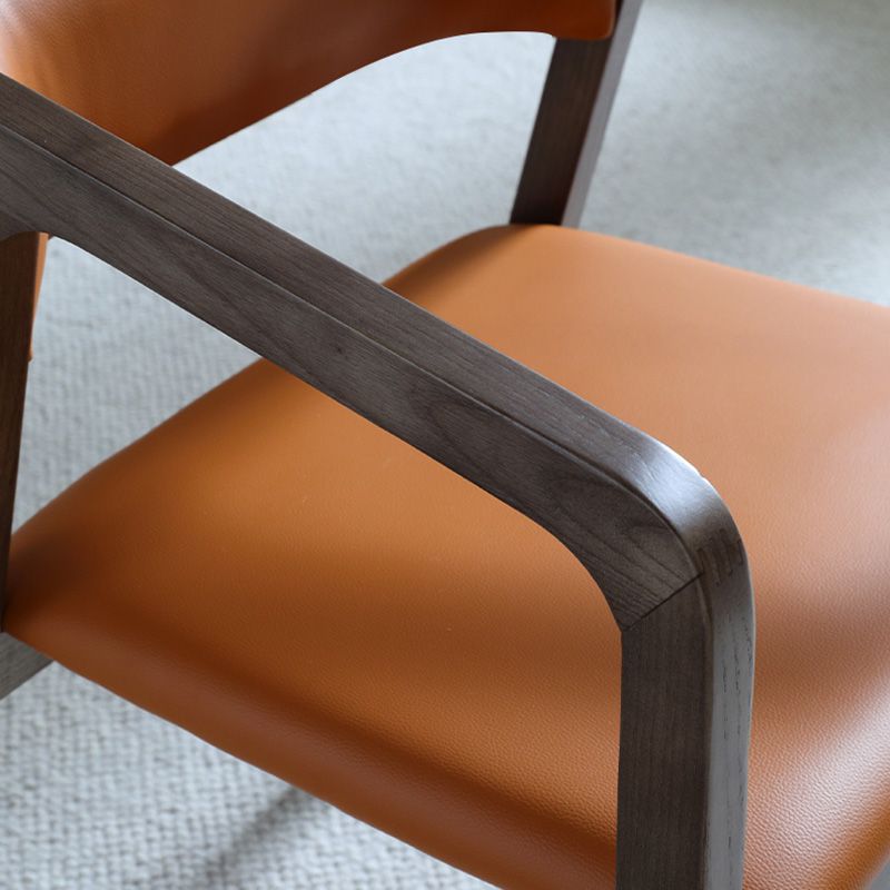 Contemporary Wood Dining Arm Chairs Open Back Dining Side Chair for Restaurant Use