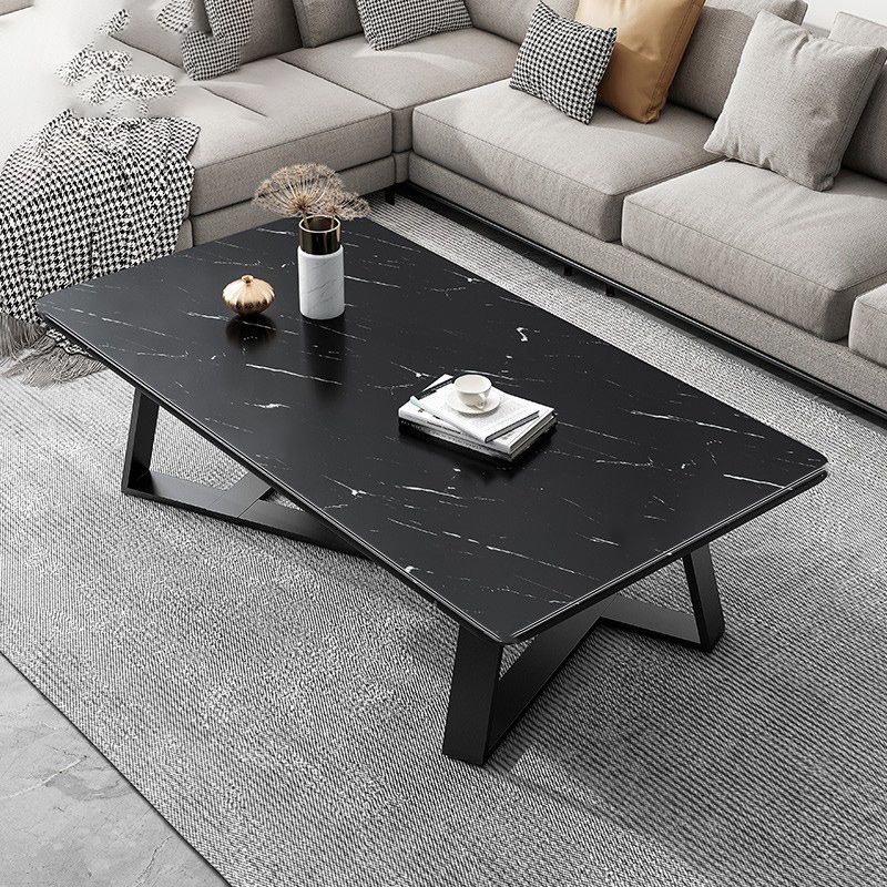 Stone Contemporary Coffee Table Standard Single Cocktail Table