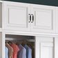 Modern Freestanding Wardrobe Armoire, 2-door Manufatured Armoire with Shelves in White Clearhalo 'Armoires & Wardrobes' 'armoires_wardrobes' 'Bedroom Furniture' 'furn' 'furn_armoires_wardrobes' 'Furniture' 1200x1200_a5ab951e-d348-4027-b92b-c12defed9576