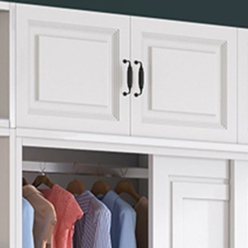 Modern Freestanding Wardrobe Armoire, 2-door Manufatured Armoire with Shelves in White Clearhalo 'Armoires & Wardrobes' 'armoires_wardrobes' 'Bedroom Furniture' 'furn' 'furn_armoires_wardrobes' 'Furniture' 1200x1200_a5ab951e-d348-4027-b92b-c12defed9576