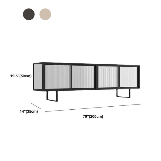 Console TV industriale Console a 4 porte in metallo e vetro MEDIA TV
