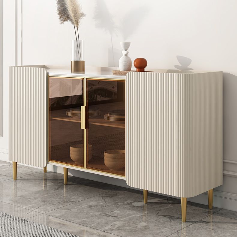 Glam Style Buffet Stand Stone Credenza with Cabinets and Drawers Clearhalo 'buffet_sideboard' 'Buffets & Sideboards' 'furn' 'furn_buffet_sideboard' 'Furniture' 'Kitchen & Dining Furniture' 1200x1200_a5acd9f3-11c3-4cec-9db2-a55b9dc3e44e