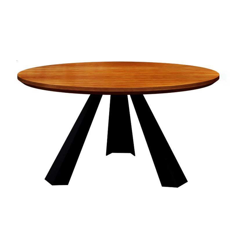 Table à manger ronde en bois massif, Style Simple, pour la cuisine de la maison