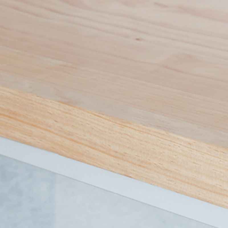 Indoor Wood Counter Wine Table Rectangle Natural and White Bar Height Pub Table Clearhalo 'Bar Furniture' 'Bar Tables' 'bar_tables' 'furn' 'furn_bar_tables' 'Furniture' 'Kitchen & Dining Furniture' 1200x1200_a5ad8a04-f2f9-4f5c-aae3-9d7130d29171