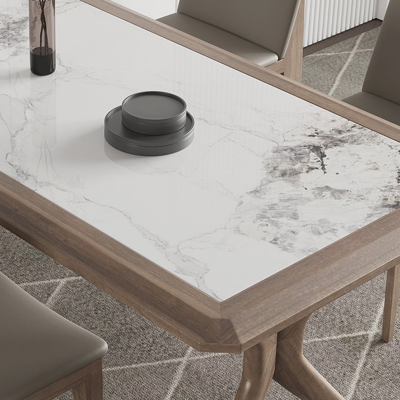 Modern Rectangular Stone Top Dining Table with Solid Wood Legs for Living Room Clearhalo 'Dining Tables & Seating' 'Dining Tables' 'dining_table' 'furn' 'furn_dining_table' 'Furniture' 'Kitchen & Dining Furniture' 1200x1200_a5add1da-95c1-4932-85fa-b133b5fd9000