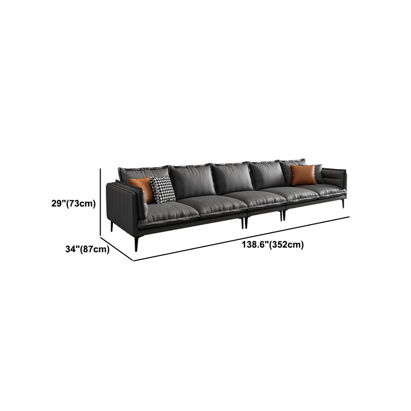 Standard Contemporary Square Arm Stain Resistant Settee Couch with Pillows Clearhalo 'furn' 'furn_sofas' 'Furniture' 'Living Room Furniture' 'Sofa' 'sofas' 1200x1200_a5ae0c05-b204-406f-ae9e-d8920c2c1933