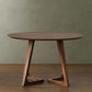 Mesa de centro con patas de trineo de madera única, mesa de cóctel redonda