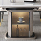 Stone Tabletop Round Extendable Dining Table in White with Storage Clearhalo 'Dining Tables & Seating' 'Dining Tables' 'dining_table' 'furn' 'furn_dining_table' 'Furniture' 'Kitchen & Dining Furniture' 1200x1200_a5b0d58f-03f9-4dc2-9260-e3eb63221257