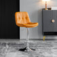 Sgabello da bar scandinavo in metallo, ecopelle, con schienale basso e base in ferro