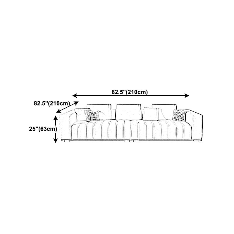 Cushions Faux Leather Square Arm Sofa with Waterproof and Stain Resistant Clearhalo 'furn' 'furn_sectionals' 'Furniture' 'furniture_sectionals' 'kitchen' 'kitchen_sectionals' 'Living Room Furniture' 'Sectionals' 1200x1200_a5b2dcd7-2a65-4b86-bfc7-d8b2a74670f7
