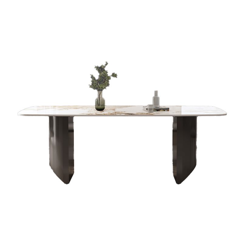 Industrial Sintered Stone Dining Table Rectangle Dining Table for Dining Room Clearhalo 'Dining Tables & Seating' 'Dining Tables' 'dining_table' 'furn' 'furn_dining_table' 'Furniture' 'furniture_dining_table' 'Kitchen & Dining Furniture' 'kitchen' 'kitchen_dining_table' 1200x1200_a5b3b049-18f6-4d78-9dd9-2ebe17ba5e48