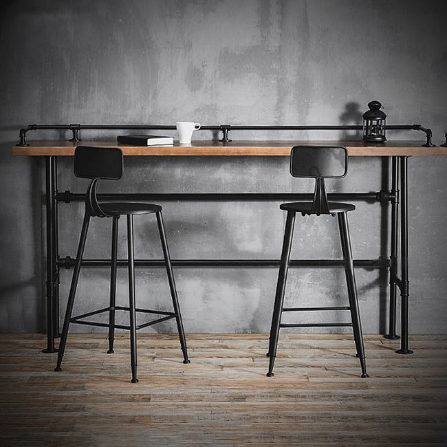 Industrial Style Bar Set 1/3 Pieces Solid Wood Rectangle Pub Dining Set for Indoor Clearhalo 'Bar Furniture' 'furn' 'furn_home_bar_bar_sets' 'Furniture' 'Home Bars & Bar Sets' 'home_bar_bar_sets' 'Kitchen & Dining Furniture' 1200x1200_a5b4b834-fb3b-4fc5-a3b2-2173be0ea22b