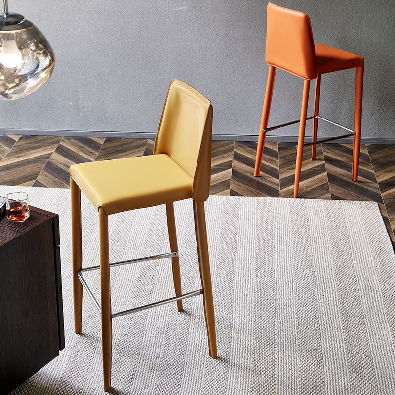 Modern Leather Bar Stool Low Back Counter Stool for Living Room Clearhalo 'Bar Furniture' 'Bar Stools' 'bar_stools' 'furn' 'furn_bar_stools' 'Furniture' 'Kitchen & Dining Furniture' 1200x1200_a5b4bde4-6c4f-4f01-9ba3-de70548dfc92