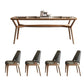 Contemporary Tempered Glass Top Dining Room Set 4 Legs Base for Kitchen
