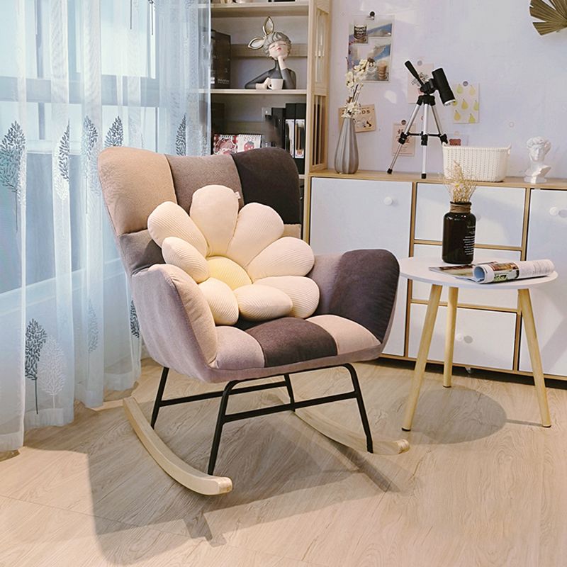 Chaise à bascule de tissu panneau de couleur contemporain coussin tufted chaise de culbuteur avec ottoman