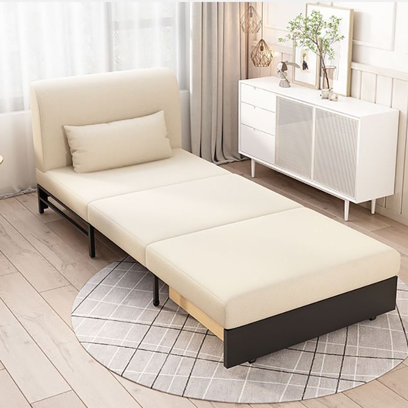Sofá de cama sin brazo de lino con ropa de cama cremosa y blanca para la sala de estar para sala de estar