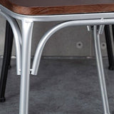 Industriële kienden achterzijde stoel stoel metalen armloze eetkamerstoel voor brasserie