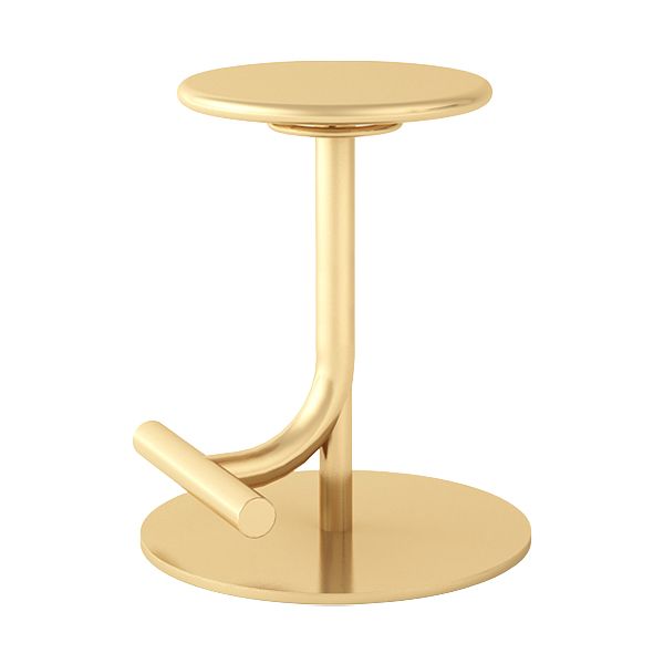 Taburete de bar con asiento redondo moderno y altura ajustable sin respaldo
