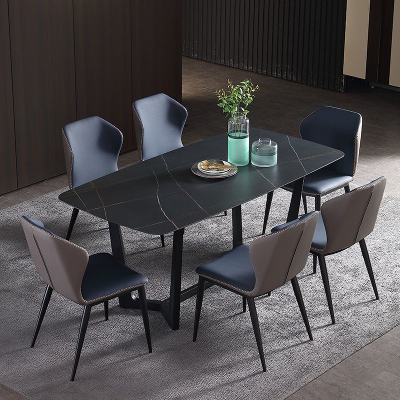 Contemporary Style Wingback Chair Armless Leather Dining Chairs for Home Clearhalo ' kitchen&dining_furn' 'Dining Chairs' 'Dining Tables & Seating' 'dining_chair' 'furn' 'furn_dining_chair' 'Furniture' 'furniture_dining_chair' 'Kitchen & Dining Furniture' 'kitchen' 1200x1200_a5b8a230-e087-4ce5-bbae-76f033ce798d