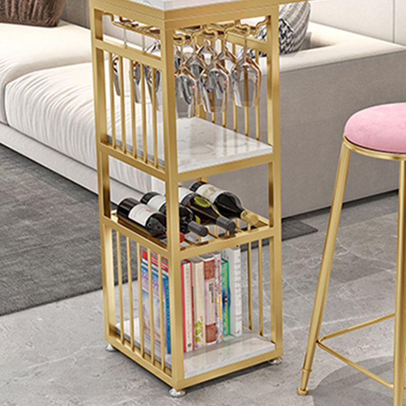Stone Bar Dining Table Glam Rectangle Bar Table with Double Pedestal for Dining Room Clearhalo 'Bar Furniture' 'Bar Tables' 'bar_tables' 'furn' 'furn_bar_tables' 'Furniture' 'furniture_bar_tables' 'Kitchen & Dining Furniture' 1200x1200_a5b947b1-dd28-4b3b-b475-fed9a224df0a