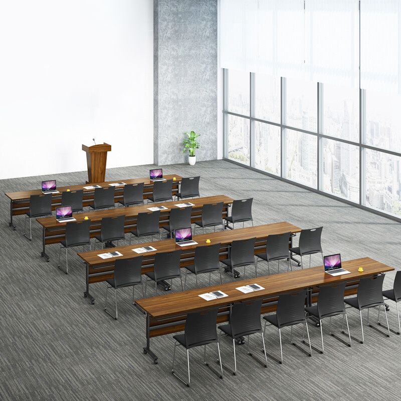 Scrivania pieghevole rettangolare in legno fabbricato scrivania moderna con ruote