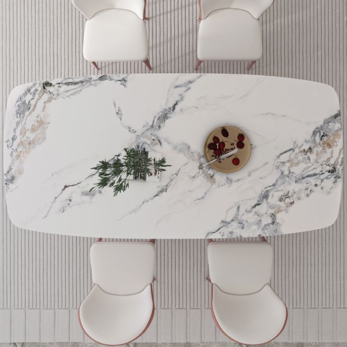 Juego de comedor de piedra sinterizada estilo diseñador, juego de mesa de comedor rectangular de 1/3/4/5/7 piezas