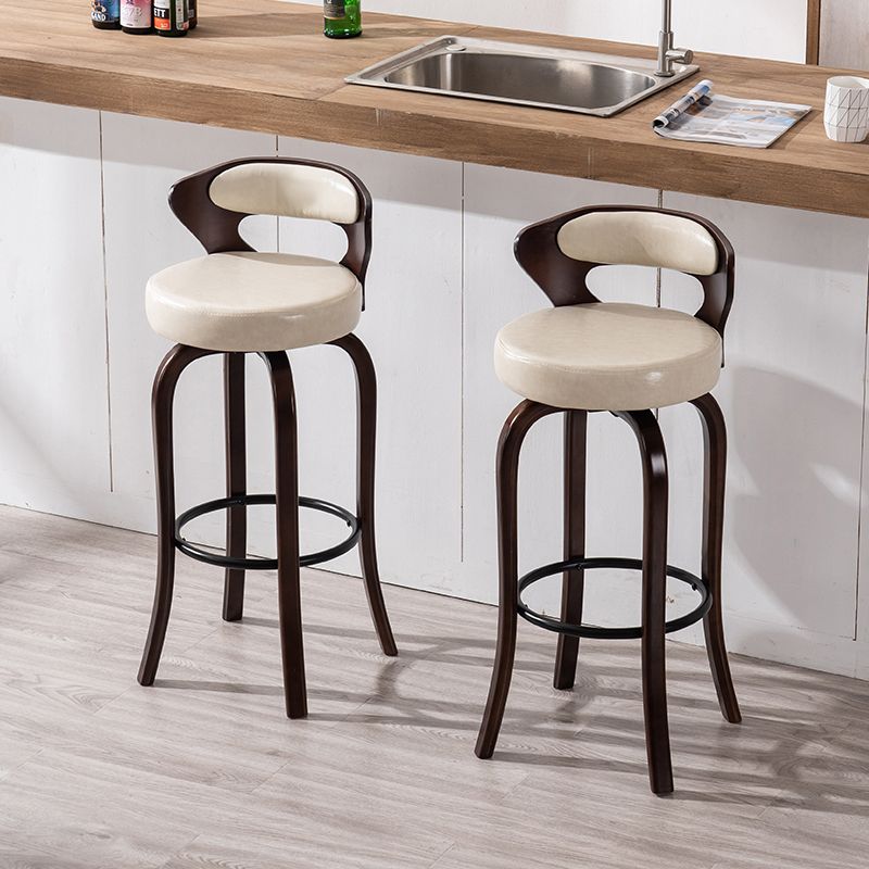 Modern Armless Backrest Counter Stool Wood Kitchen Bar Stool with Pedal and Cushion Clearhalo 'Bar Furniture' 'Bar Stools' 'bar_stools' 'furn' 'furn_bar_stools' 'furniture_bar_stools' 'Kitchen & Dining Furniture' 'kitchen&dining_furn' 'kitchen' 'kitchen_furn' Furniture' 1200x1200_a5bb033f-1f8e-428e-86c3-9b4e5d2e760f