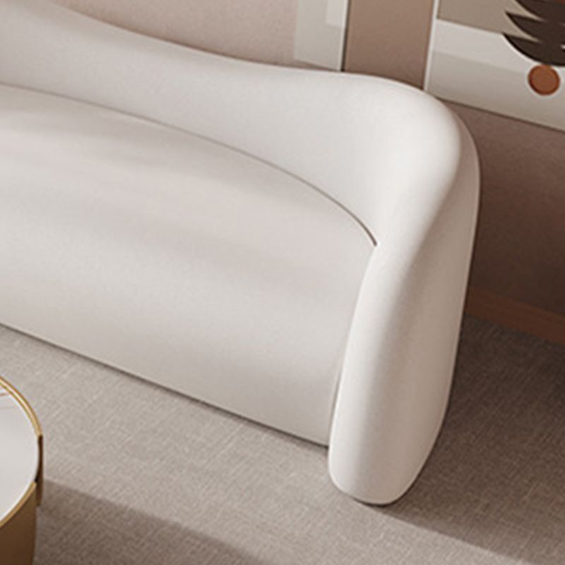 Sofá de brazo inclinado para el brazo curvo contemporáneo de lana para la sala de estar