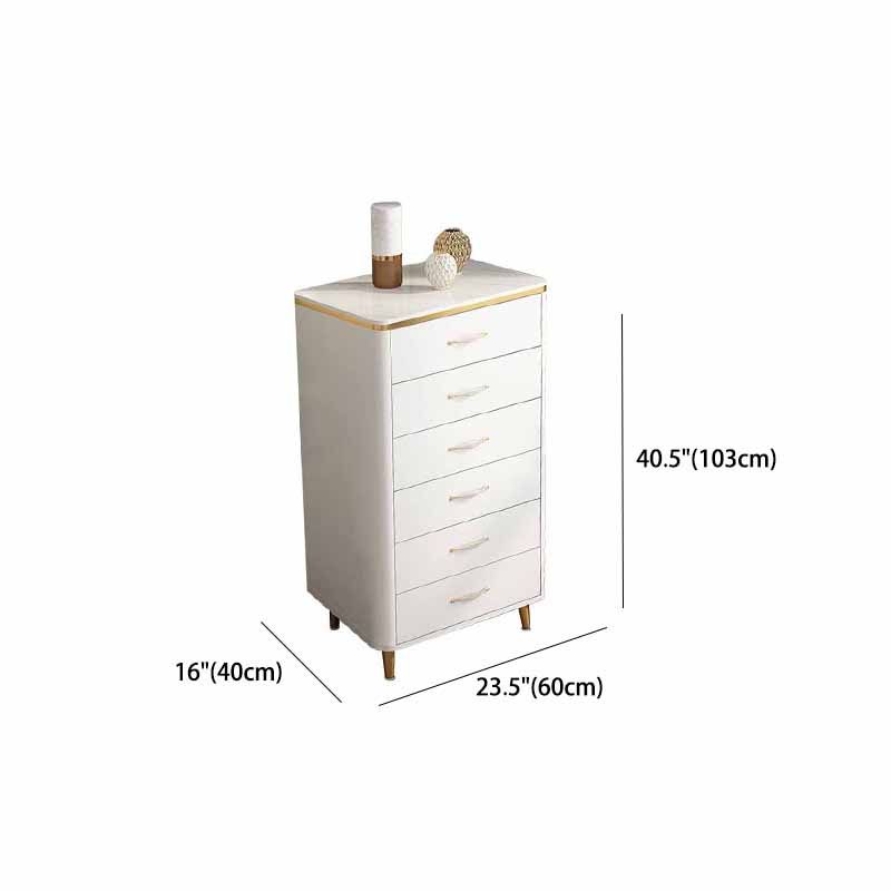 Classic glam in pietra top -costiera di stoccaggio bianco con cassetto per camera da letto