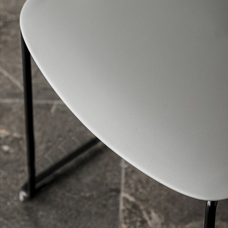 Contemporary Style Armless Chair Plastic Dining Chair with Metal Base