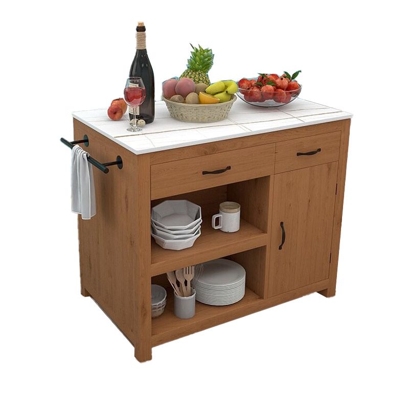 キャスター付きのモダンなキッチンアイランドテーブルダイニングルーム準備テーブル