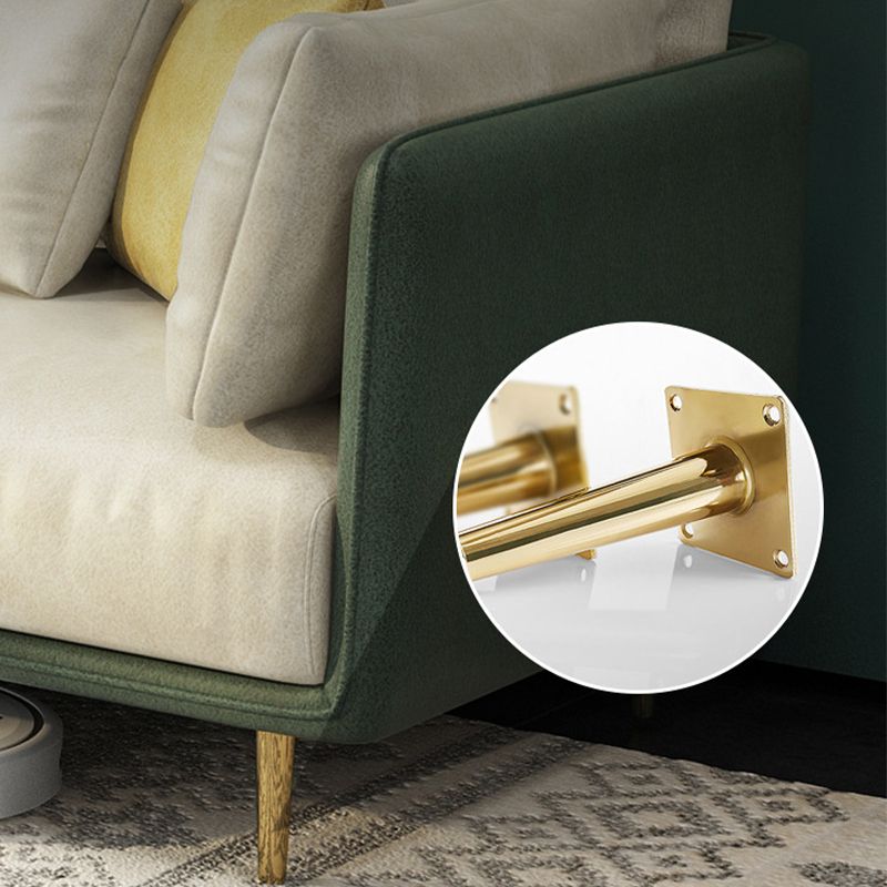 Imitation Leather Sofa with Pillow Back Square Armrest Latex Seat Filled with Wood Clearhalo 'Furniture' 'furniture_sofas' 'kitchen' 'kitchen_sofas' 'Living Room Furniture' 'Sofa' 'sofas' 1200x1200_a5bf5c64-f565-48c1-989c-26b7fa204fab