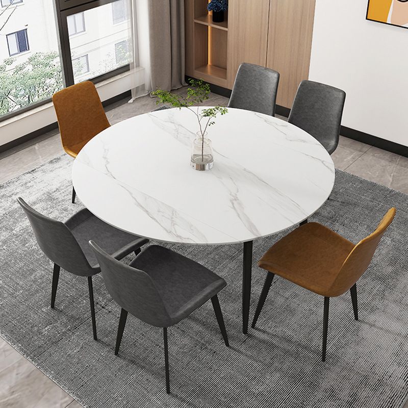 Round Dining Table Extendable Modern Dining Table for Dinner Room Clearhalo 'Dining Tables & Seating' 'Dining Tables' 'dining_table' 'furn' 'furn_dining_table' 'Furniture' 'Kitchen & Dining Furniture' 1200x1200_a5bfcd9e-2c7e-420b-81d8-9ae6be166cdb