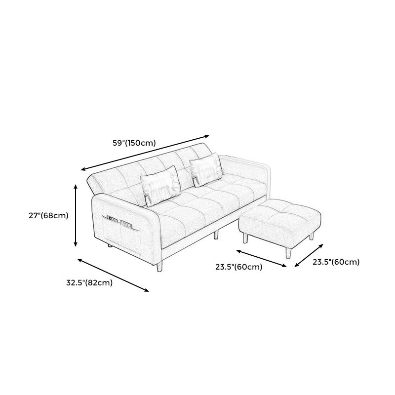 Nordic 59.06"L x 26.77"W x 32.28"H Square Arm Sectional Tight Back Sofa with Storage Clearhalo 'furn' 'furn_sectionals' 'Furniture' 'furniture_sectionals' 'Living Room Furniture' 'Sectionals' 1200x1200_a5c133d2-0ae3-431e-a3fd-bf4dd6f85fad