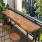 Brown Modern Style Specialty Table Solid Wood and Iron Bar Table for Restaurant Clearhalo 'Bar Furniture' 'Bar Tables' 'bar_tables' 'furn' 'furn_bar_tables' 'Furniture' 'furniture_bar_tables' 'Kitchen & Dining Furniture' 1200x1200_a5c13682-1363-49d8-94b4-26c190f57ec2
