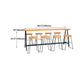 Light Brown Modern Style Bar Table in Solid Wood and Iron Cafe Bar Table, Only Table Clearhalo 'Bar Furniture' 'Bar Tables' 'bar_tables' 'furn' 'furn_bar_tables' 'Furniture' 'furniture_bar_tables' 'Kitchen & Dining Furniture' 1200x1200_a5c16593-47cb-47b7-a3ab-4f8afe104e5c